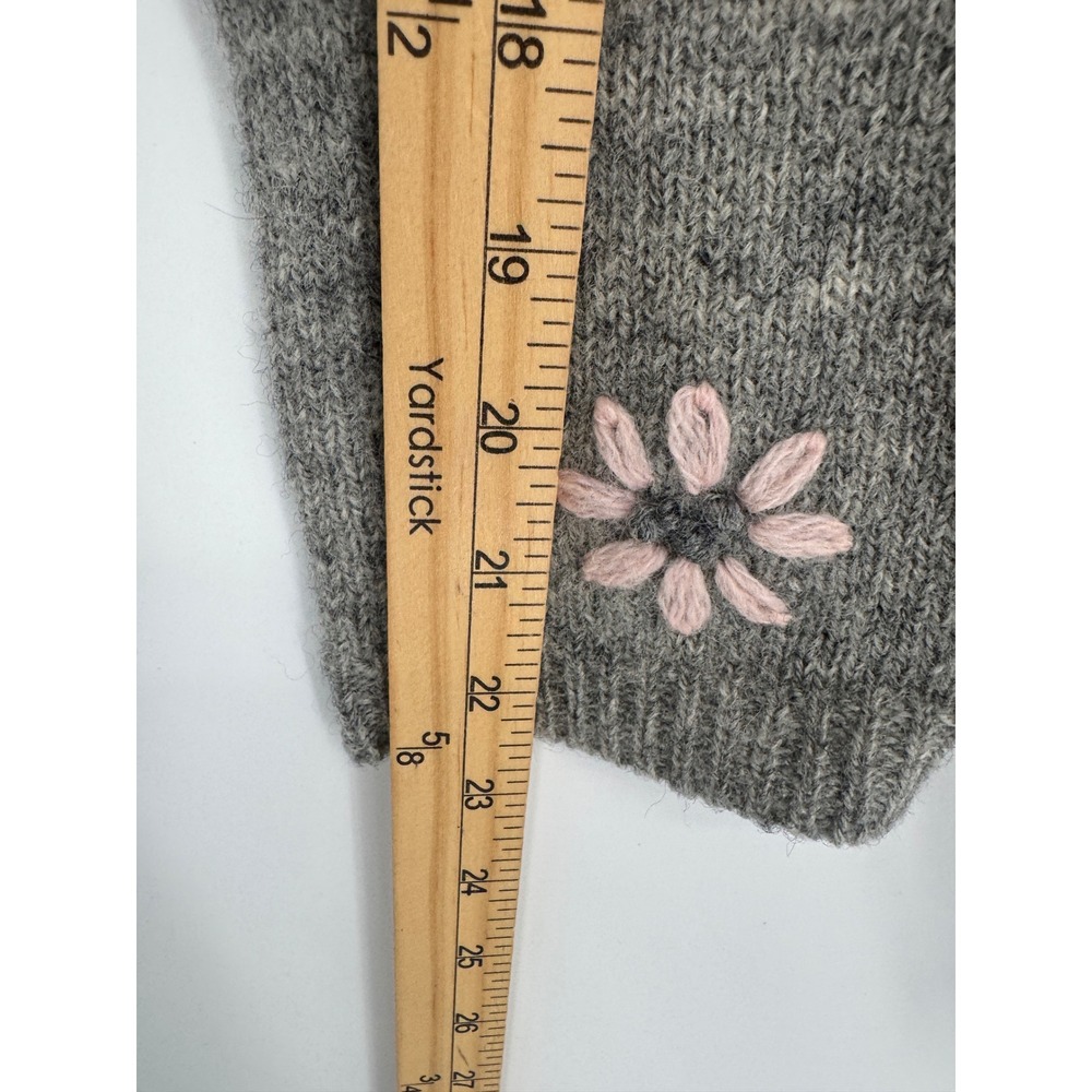 Lord & Taylor Cardigan Women 1X Wool Floral Embroidered Sweater Cottage Grandma - Picture 4 of 8